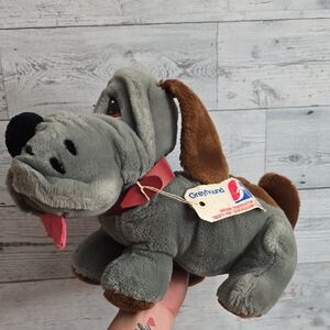 Vintage 1986 Kennel Club Gray Plush Bassett Hound Dog